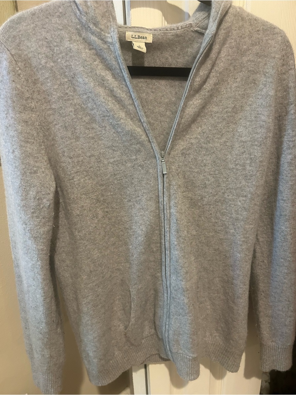 L.L. Bean Gray Full-Zip Sweater  
100% cashmere